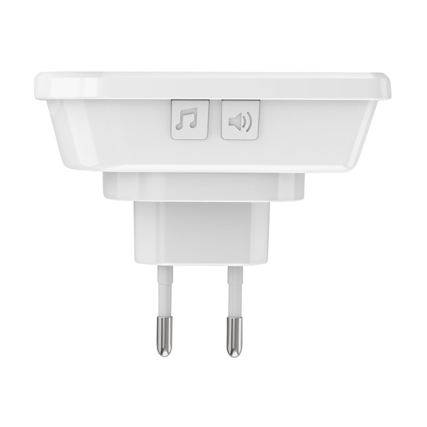 Kabellose Steckdosen-Türklingel 230V/1xCR2032 IP56 weiß