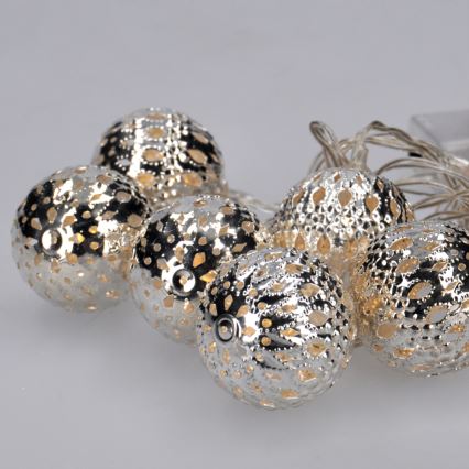 LED-Weihnachtslichterkette 10xLED/2xAA 1m warmweiβ