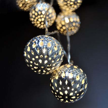 LED-Weihnachtslichterkette 10xLED/2xAA 1m warmweiβ