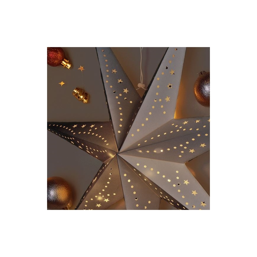 LED-Weihnachtsdekoration 20xLED/2xAA warmweiß silberner Stern