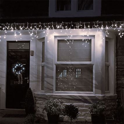 LED Außen-Weihnachtsvorhang 360xLED/8 Funktionen 15m IP44 warmweiß