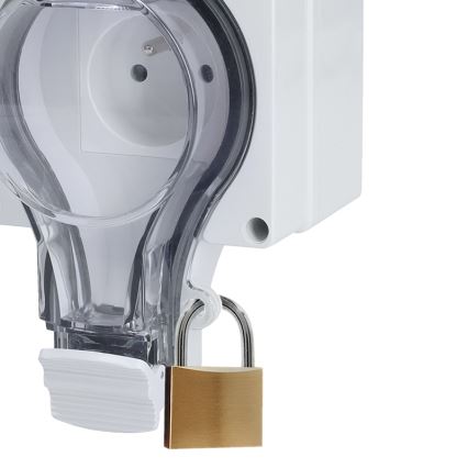 Feuchtraumsteckdose mit Schalter 230V/16A IP66