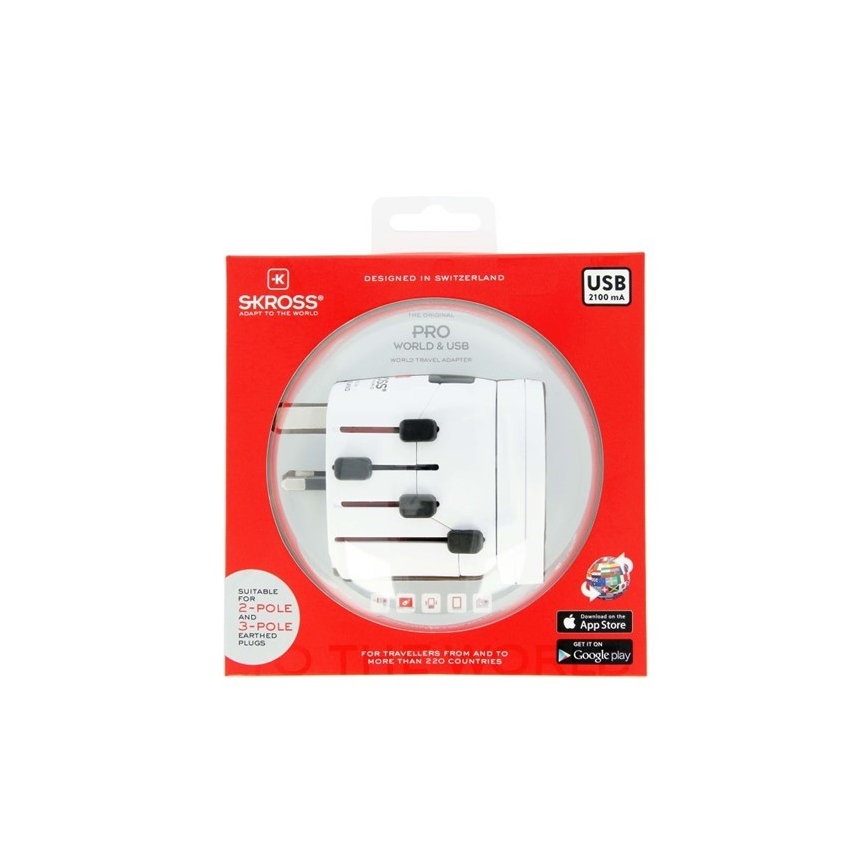 Universal-Reiseadapter für die ganze Welt 230V + USB-Anschluss