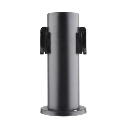 Außensteckdosensäule 2-fach 230V IP44 schwarz rund