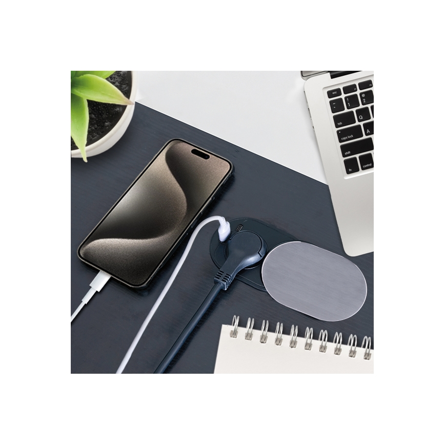 Einbausteckdose 1-fach + USB A+C