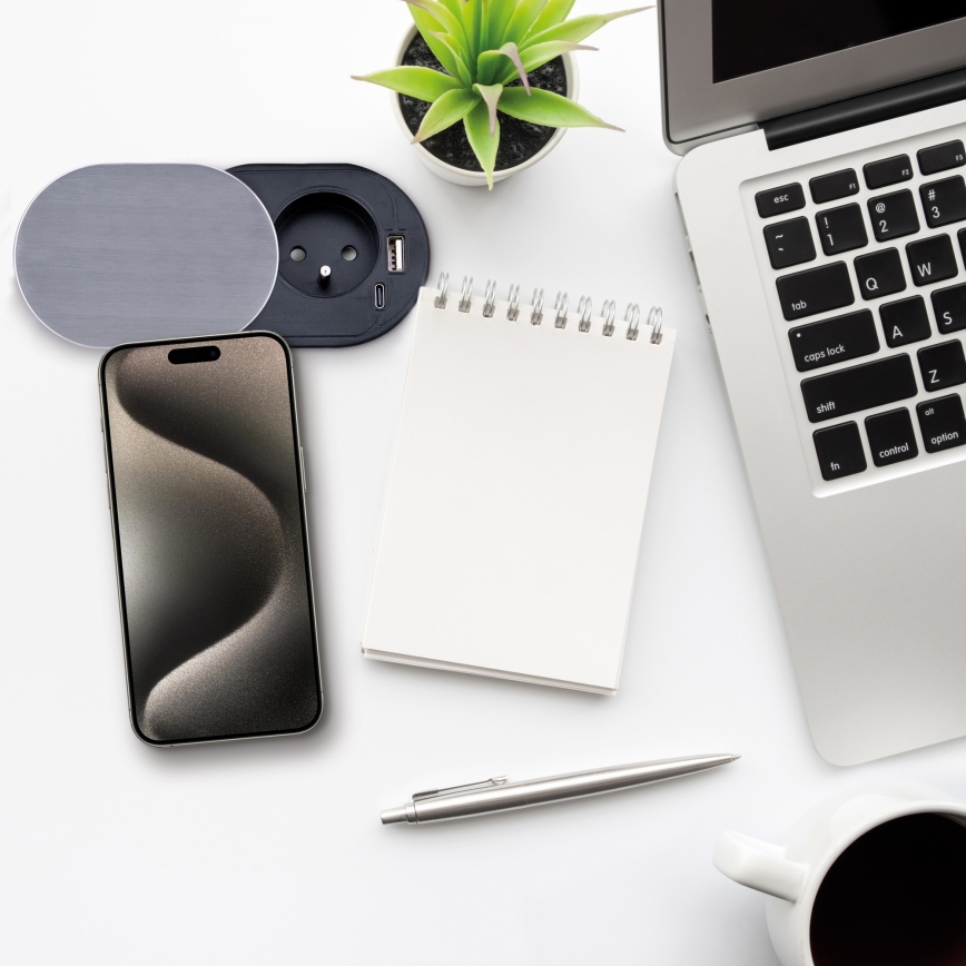 Einbausteckdose 1-fach + USB A+C