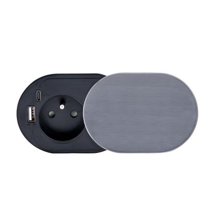Einbausteckdose 1-fach + USB A+C