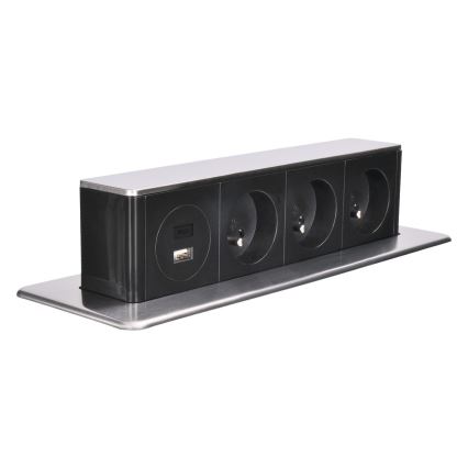Steckdosensäule für Tischplatte 3x230V + USB-A + USB-C