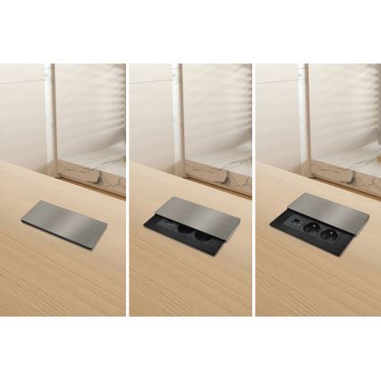 Einbausteckdose mit kabellosem 20W-Laden, 2 Steckdosen + USB-A + USB-C