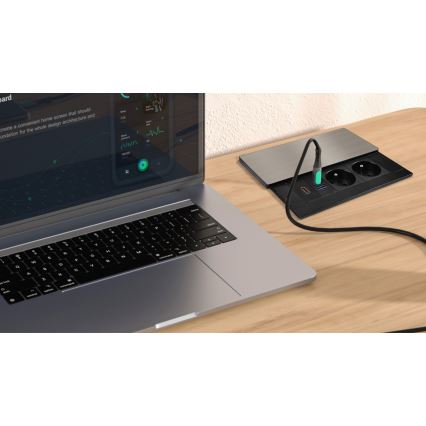Einbausteckdose 20W 2-fach + USB-A + USB-C + HDMI