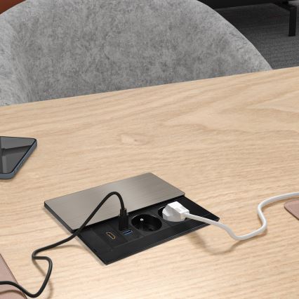 Einbausteckdose 20W 2-fach + USB-A + USB-C + HDMI