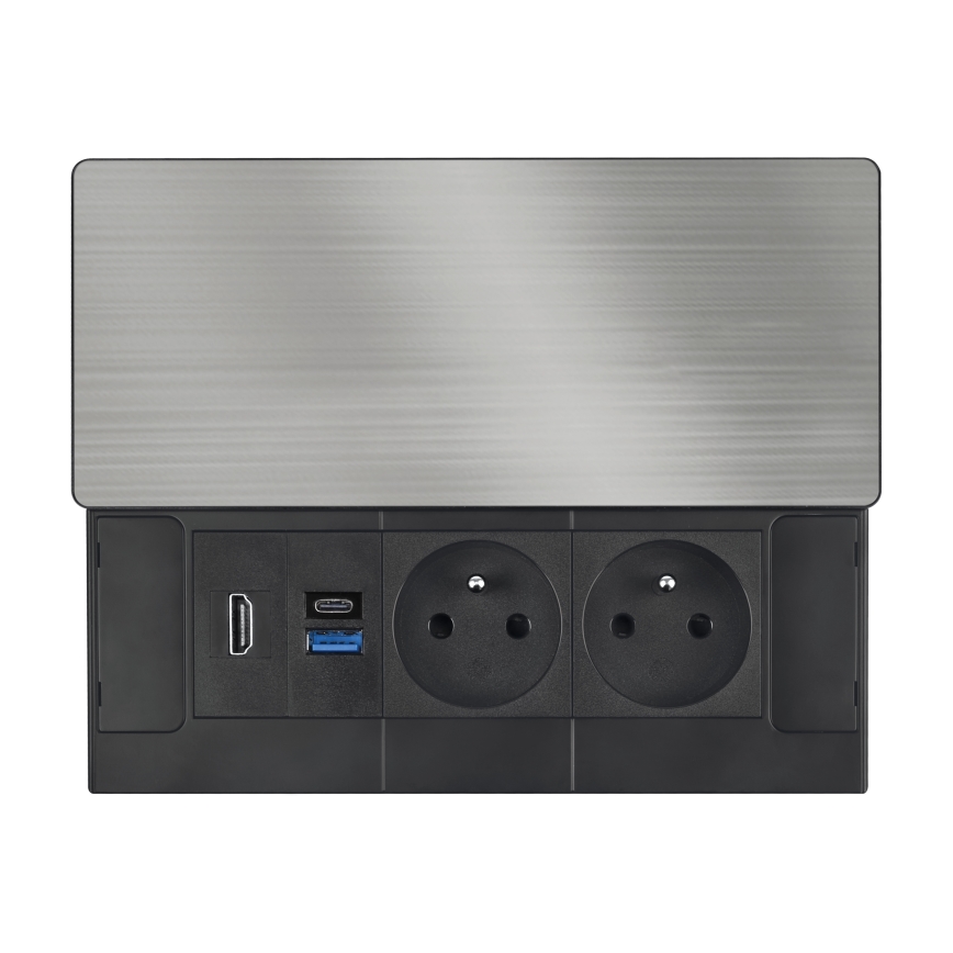 Einbausteckdose 20W 2-fach + USB-A + USB-C + HDMI