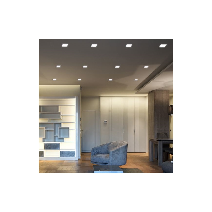 LED-Einbauleuchte LED/18W/230V 3000/4000/6000K 22,5x22,5 cm weiß