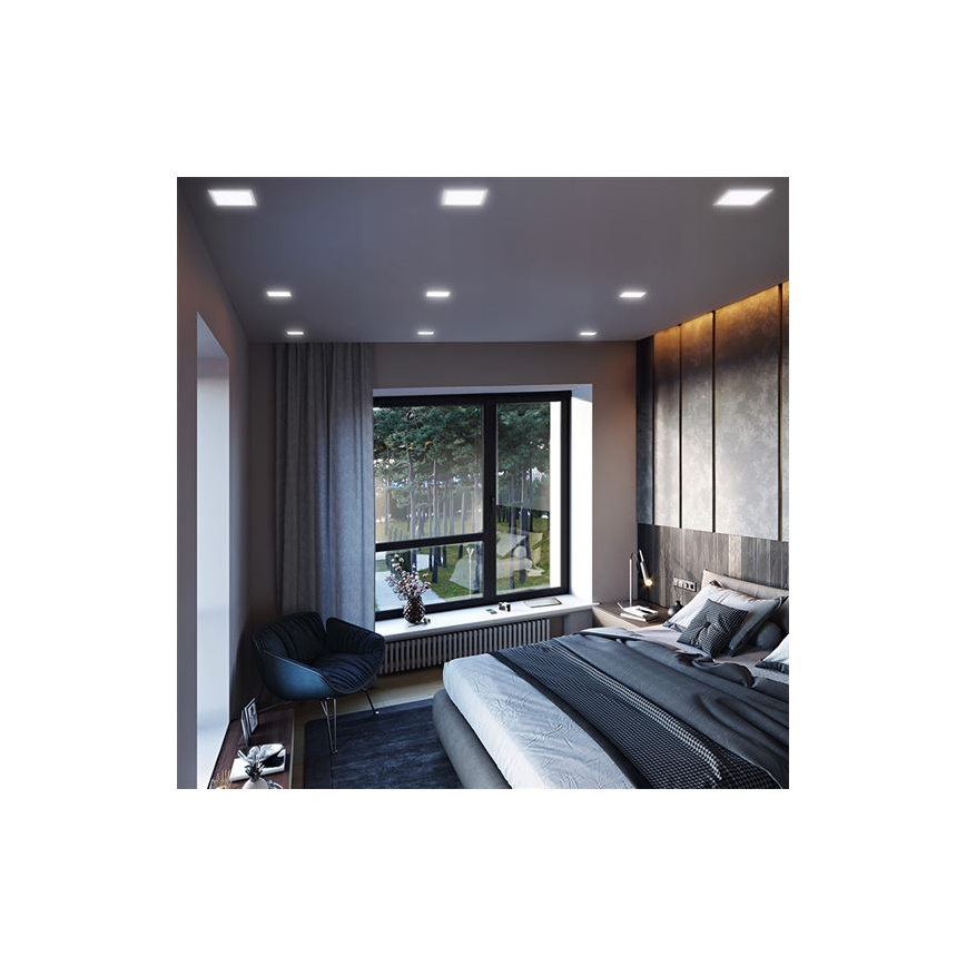 LED-Einbauleuchte LED/18W/230V 3000/4000/6000K 22,5x22,5 cm weiß