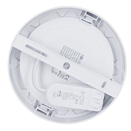 LED-Deckenpanel 2-in-1 (Aufputz-/Einbau-Panel), 12 W, 230 V, 3000/4000/6000 K, Ø17 cm, IP54, silber