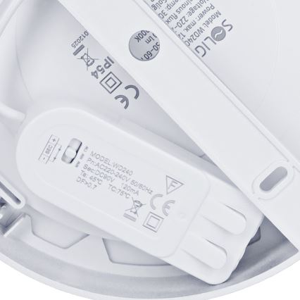 LED-Deckenpanel 2-in-1 (Aufputz-/Einbau-Panel), 12 W, 230 V, 3000/4000/6000 K, Ø17 cm, IP54, silber