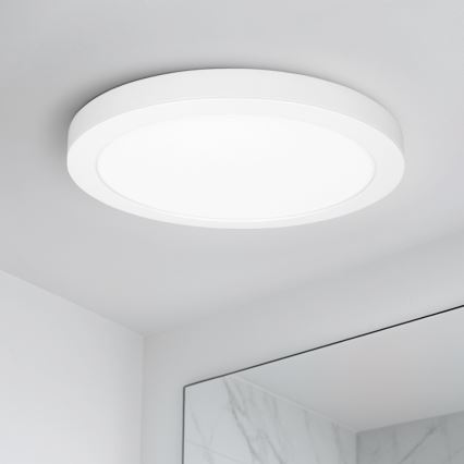 LED-Deckenpanel 2-in-1 Aufputz/Einbau 18W/230V 3000/4000/6000K Ø 22,5 cm IP54 Weiß