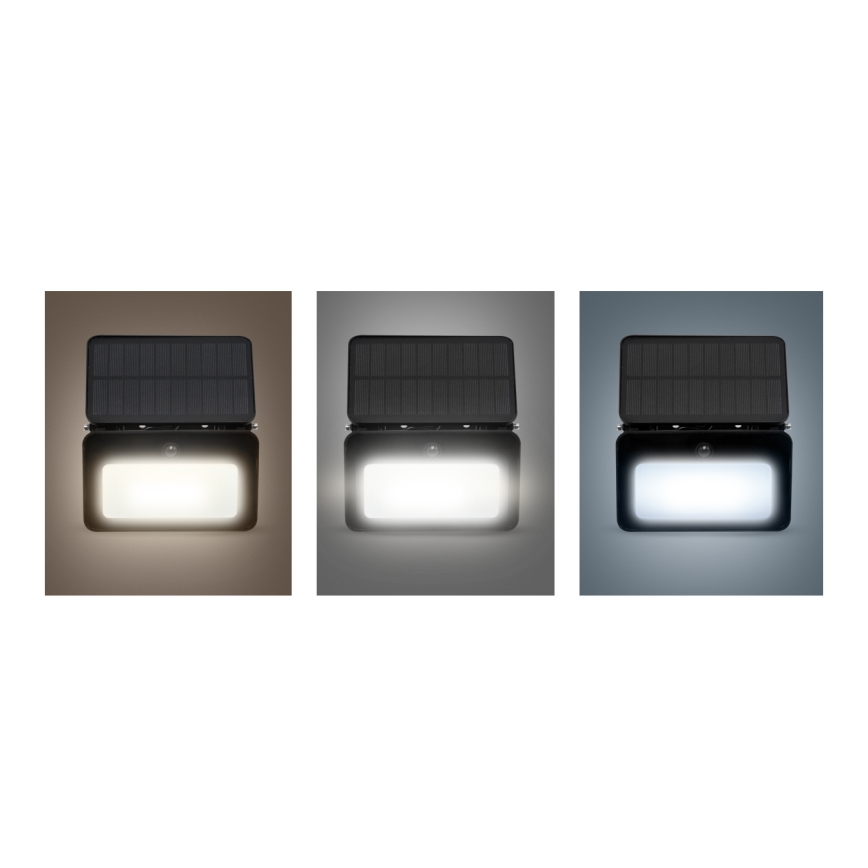 LED dimmbarer Solarstrahler mit Bewegungs- und Dämmerungssensor LED/6W/3,7V 2200 mAh 3000/4000/6500K IP65