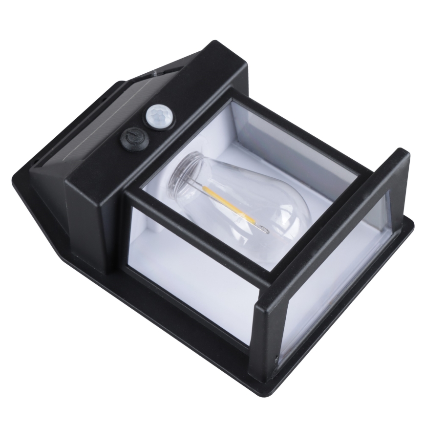 Dimmbare Solar-LED-Laterne mit Sensor, 3,7 V, IP44, 1200 mAh