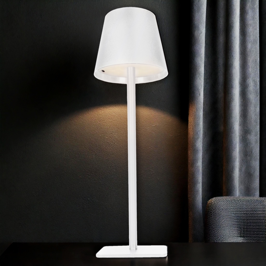 LED-dimmbare, wiederaufladbare Touch-Tischlampe LUCCA LED/3,7V 3000/4000/6500K 2000 mAh weiß