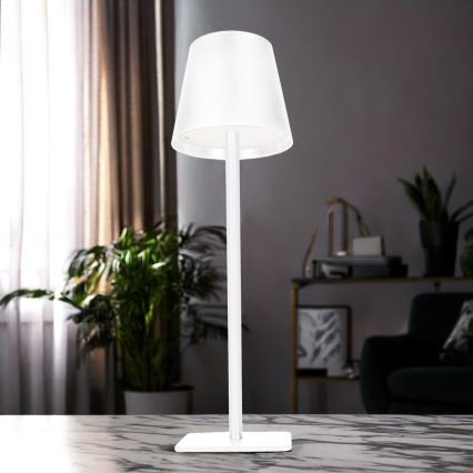 LED-dimmbare, wiederaufladbare Touch-Tischlampe LUCCA LED/3,7V 3000/4000/6500K 2000 mAh weiß