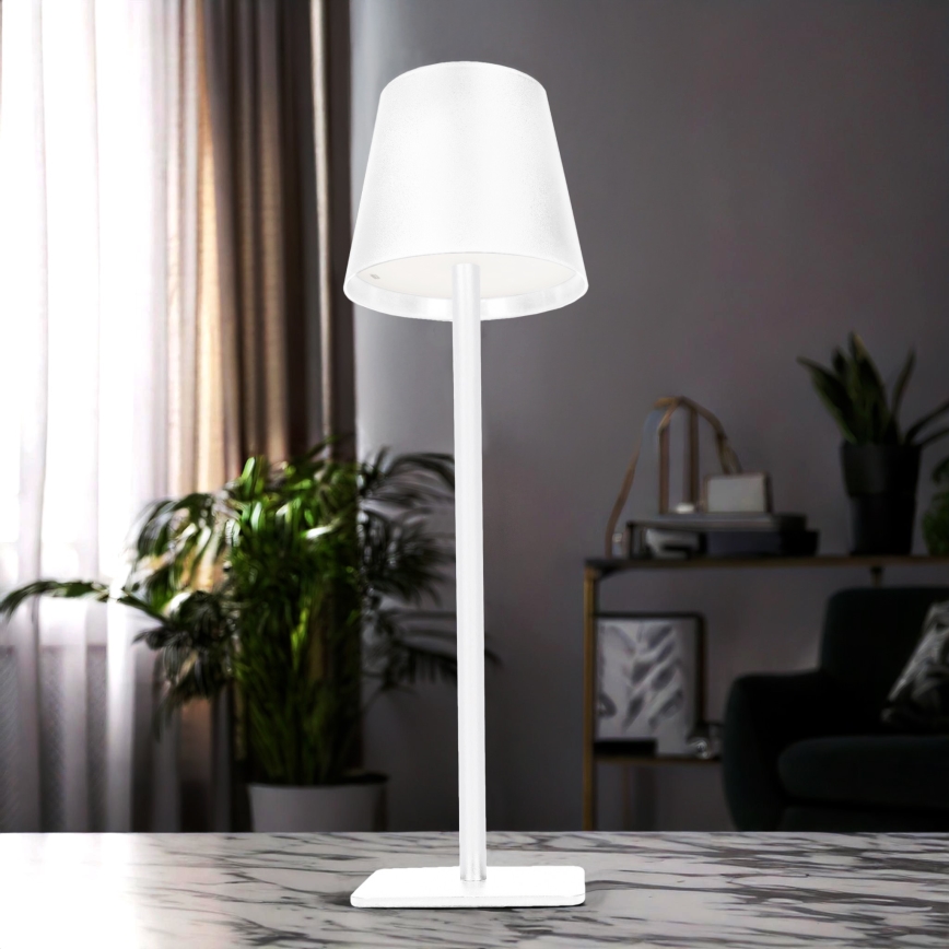 LED-dimmbare, wiederaufladbare Touch-Tischlampe LUCCA LED/3,7V 3000/4000/6500K 2000 mAh weiß