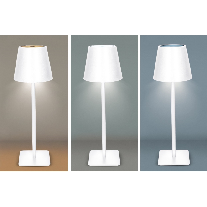 LED-dimmbare, wiederaufladbare Touch-Tischlampe LUCCA LED/3,7V 3000/4000/6500K 2000 mAh weiß