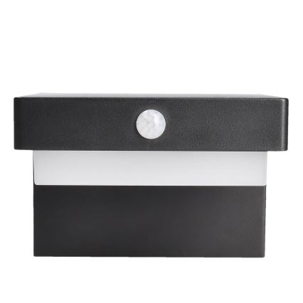 LED Solar-Wandleuchte mit Bewegungs- und Dämmerungssensor PALERMO LED/5W/3,7V 2000 mAh IP54 schwarz