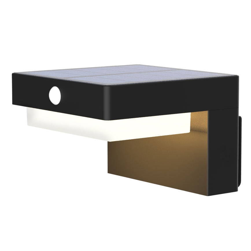 LED-Solar-Wandleuchte mit Bewegungs- und Dämmerungssensor PALERMO LED/5W/3,7V 2000 mAh IP54 schwarz