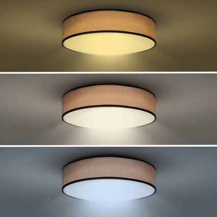 LED Dimmbares Deckenleuchte BROWNIE LED/48W/230V 3000-6500K Braun Ø 40 cm + Fernbedienung