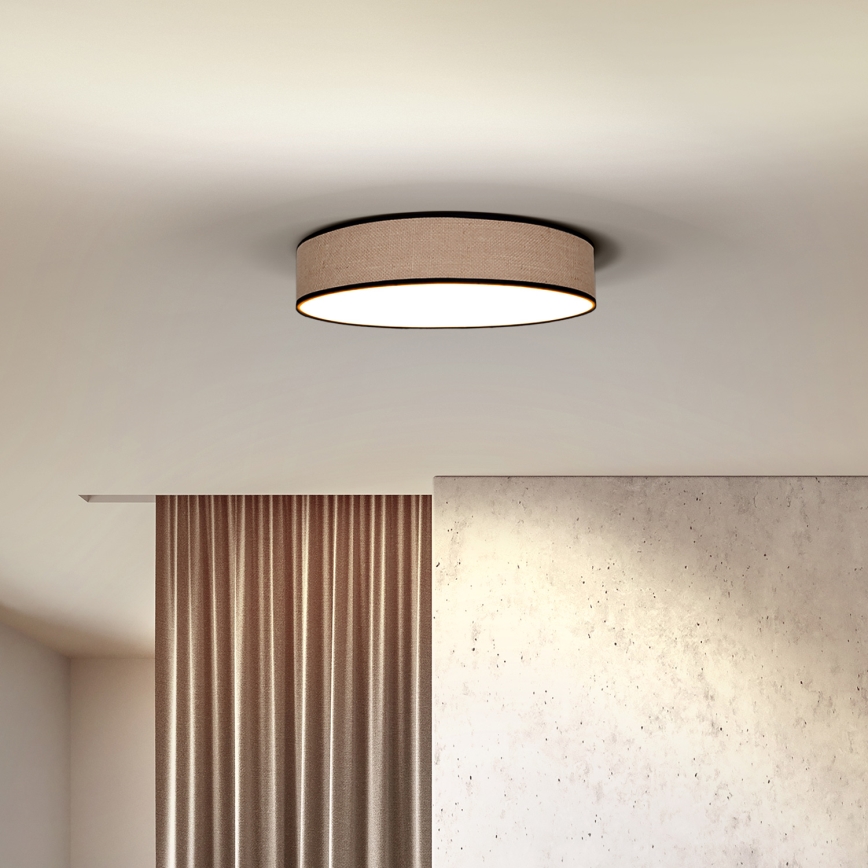 LED Dimmbares Deckenleuchte BROWNIE LED/60W/230V 3000-6500K Braun Ø 50 cm + Fernbedienung