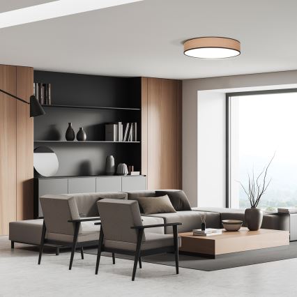 LED Dimmbares Deckenleuchte BROWNIE LED/60W/230V 3000-6500K Braun Ø 50 cm + Fernbedienung