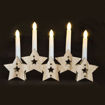 LED-Weihnachts-Kerzenleuchter 5xLED/2xAA