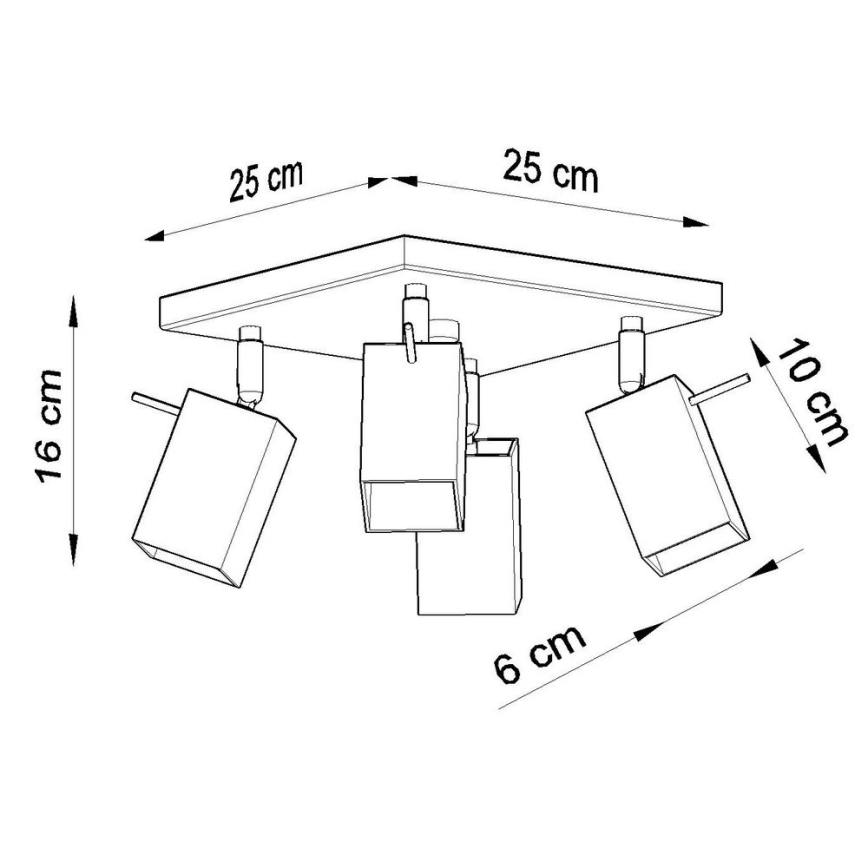 Punktstrahler MERIDA 4xGU10/40W/230V grau