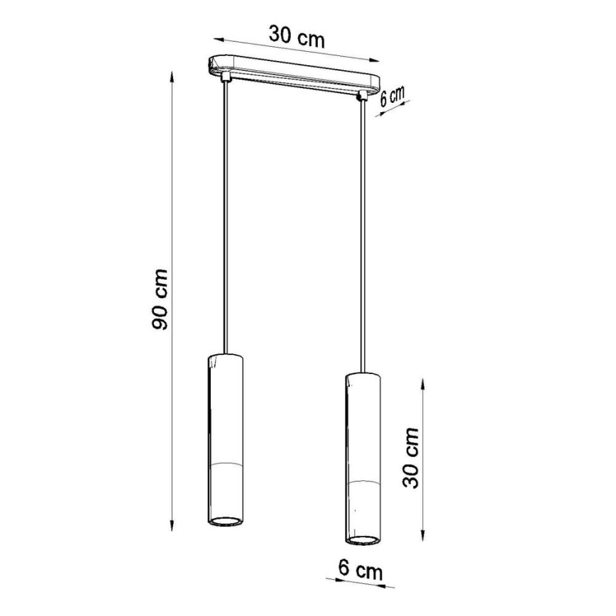 Deckenleuchte an Kabel BORGIO 2xGU10/40W/230V Beton/Metall Weiß