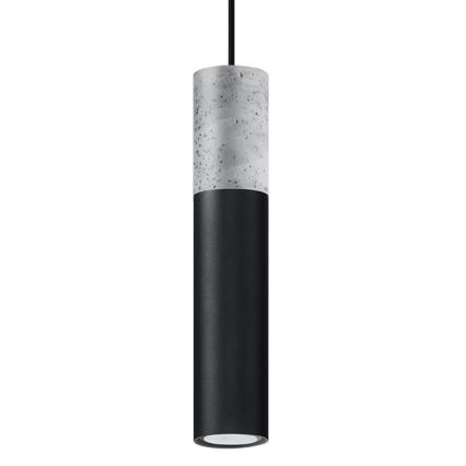 Deckenleuchte an Kabel BORGIO 1xGU10/40W/230V Beton/Metall Schwarz