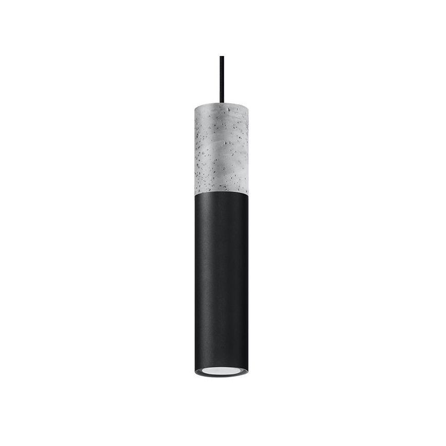 Deckenleuchte an Kabel BORGIO 1xGU10/40W/230V Beton/Metall Schwarz