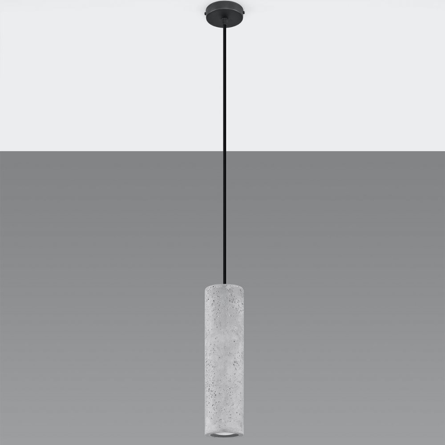 Deckenleuchte an Kabel LUVO 1xGU10/40W/230V Beton/Schwarz