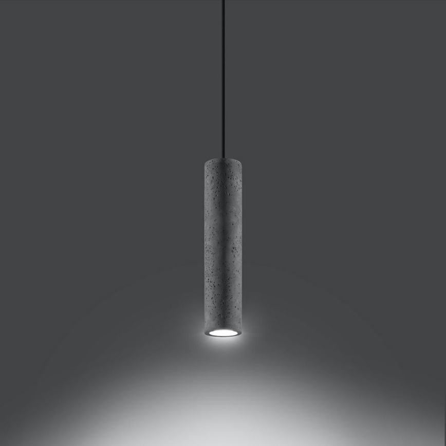 Deckenleuchte an Kabel LUVO 1xGU10/40W/230V Beton/Schwarz