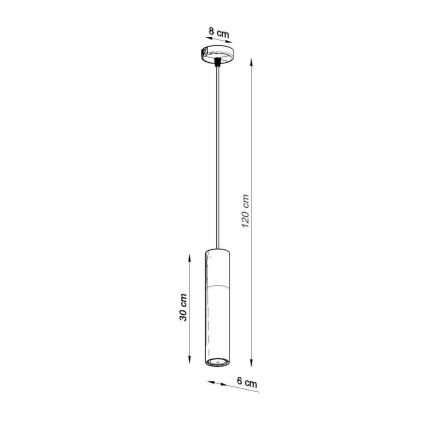 Deckenleuchte an Kabel LUVO 1xGU10/40W/230V Beton/Schwarz