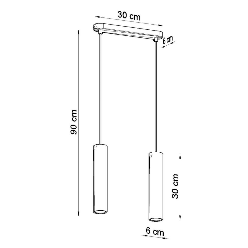 Deckenleuchte an Kabel LUVO 2xGU10/40W/230V Beton/Schwarz