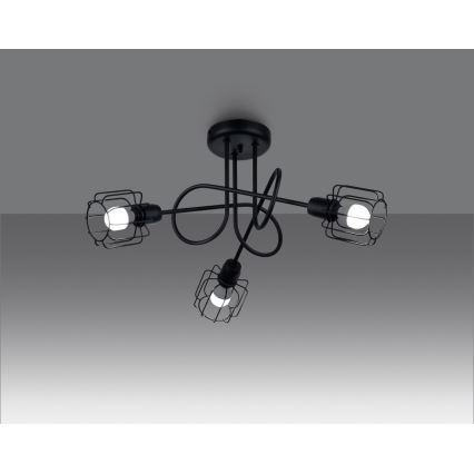 Deckenleuchte an Stange BELUCI 3xE14/40W/230V schwarz