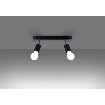 Spotlight FORNES 2xE27/60W/230V schwarz