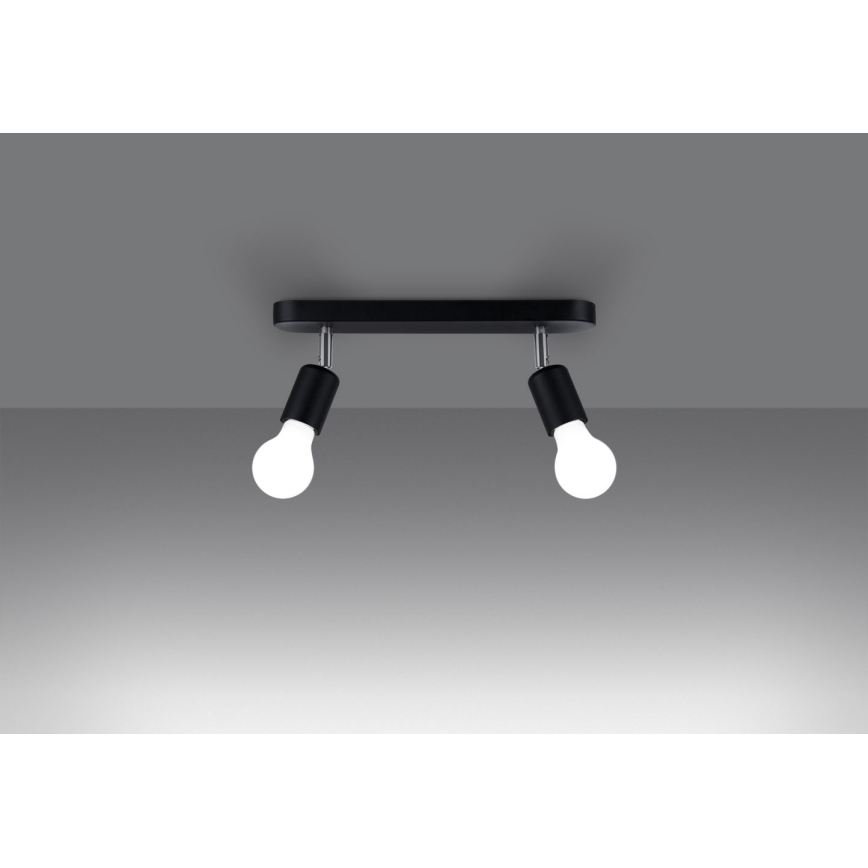 Spotlight FORNES 2xE27/60W/230V schwarz