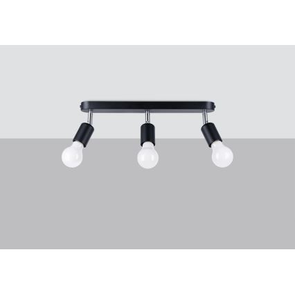 Spotlight FORNES 3xE27/60W/230V schwarz