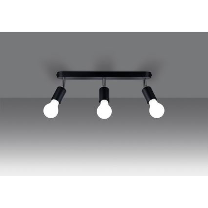 Spotlight FORNES 3xE27/60W/230V schwarz