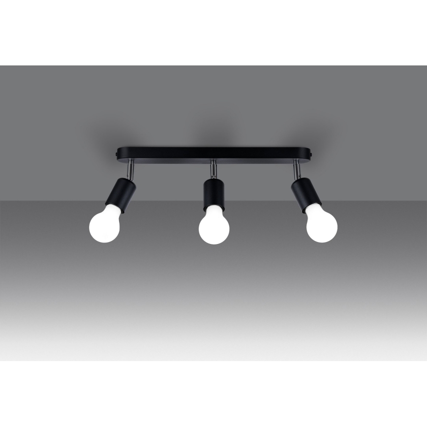 Spotlight FORNES 3xE27/60W/230V schwarz