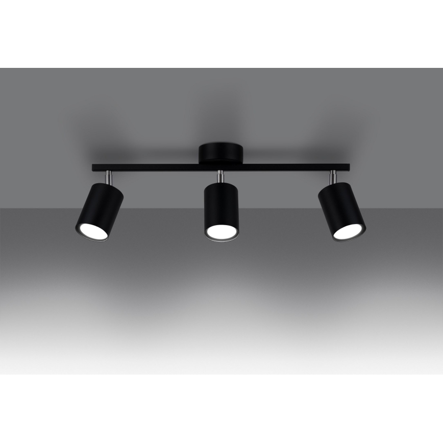 LED-Strahler LEMMI 3xGU10/40W/230V Schwarz