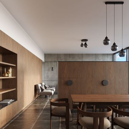 Deckenleuchte an Stange ALINO 3xE27/60W/230V schwarz