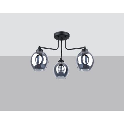 Deckenleuchte an Stange FILLAN 3xE27/60W/230V Schwarz